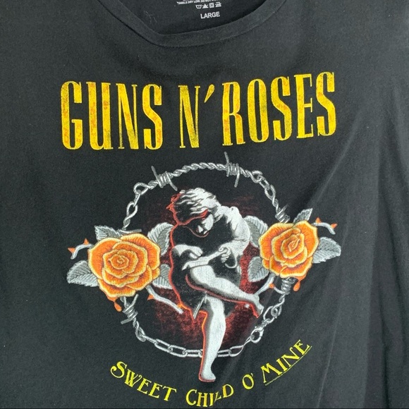 Bravado Guns n Roses Sweet Child of Mine Black Cropped Graphic Tee - Picture 2 of 4